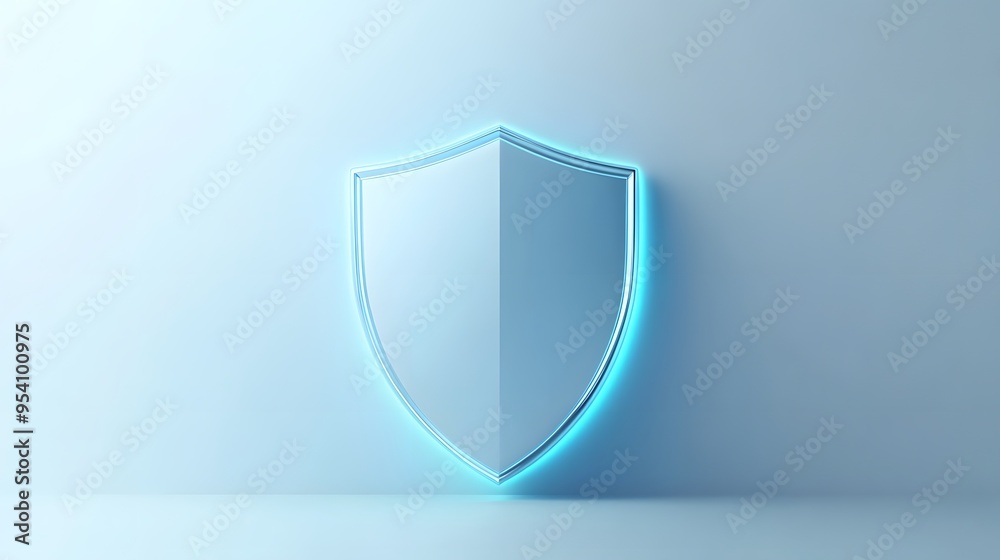 Cyber security safety shield in minimalistic style. 3d vector illustration. white background Cyber security safety shield in minimalistic style. 3d vector illustration. white background
