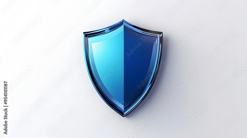 Cyber security safety shield in minimalistic style. 3d vector illustration. white background Cyber security safety shield in minimalistic style. 3d vector illustration. white background