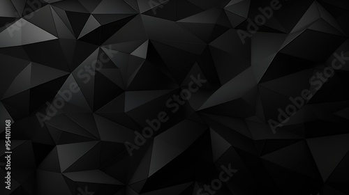 A textured black polygonal background with sharp angles and facets.