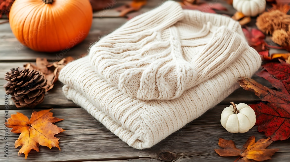 Naklejka premium Soft and Warm Cozy Cashmere Sweater Perfect for Winter Fashion and Comfort