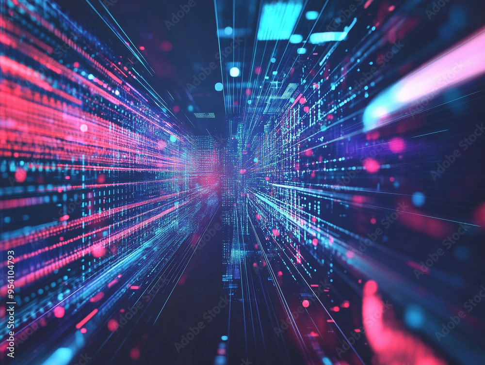 Abstract representation of digital aesthetics, symbolizing data and virtual environments Abstract representation of digital aesthetics, symbolizing data and virtual environments