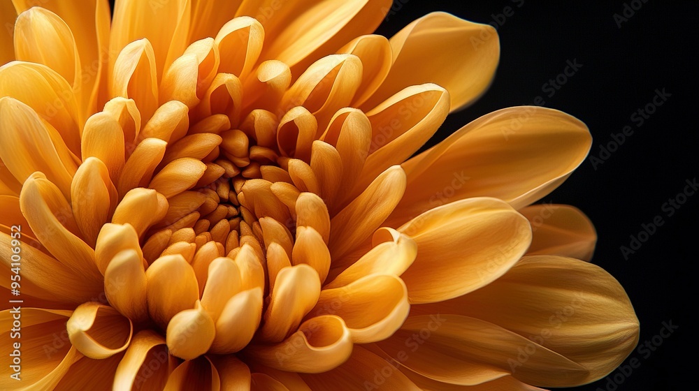 A yellow flower in focus against a black backdrop, appearing to gaze at the center of the flower A yellow flower in focus against a black backdrop, appearing to gaze at the center of the flower