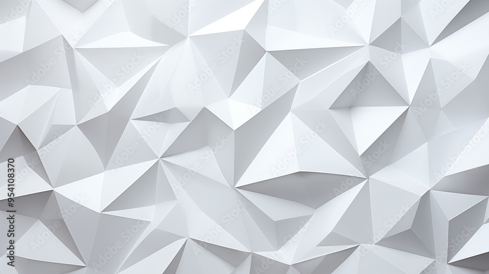 A textured white geometric background with sharp angles and facets. A textured white geometric background with sharp angles and facets.