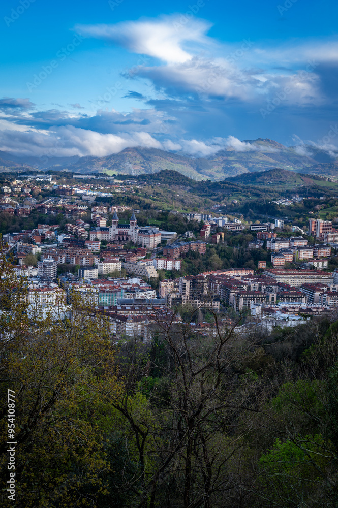 Fototapeta premium Northern Spain. San Sebastian. Extraordinary view of San Sebastian from above