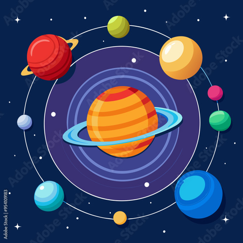 illustration of the moon and stars