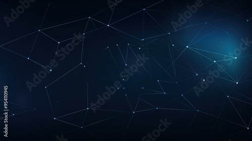 Abstract digital background with interconnected lines and dots on a dark backdrop.