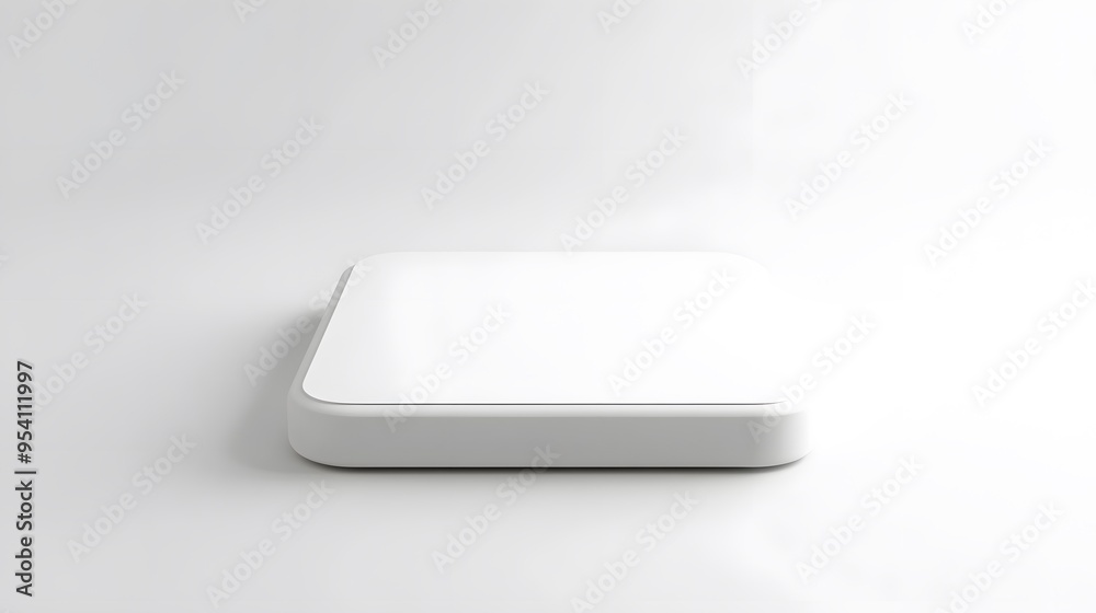 Blank Mobile application icon, button - solid square with round corners. 3d rendering, white background Blank Mobile application icon, button - solid square with round corners. 3d rendering, white background