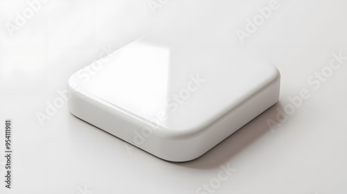 Blank Mobile application icon, button - solid square with round corners. 3d rendering, white background