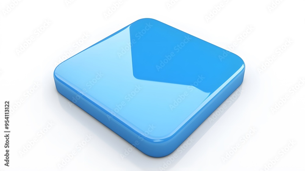 Blank Mobile application icon, button - blue square with round corners. 3d rendering, white background
Blank Mobile application icon, button - blue square with round corners. 3d rendering, white background