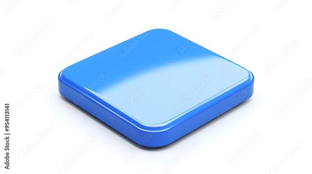 Blank Mobile application icon, button - blue square with round corners. 3d rendering, white background
Blank Mobile application icon, button - blue square with round corners. 3d rendering, white background