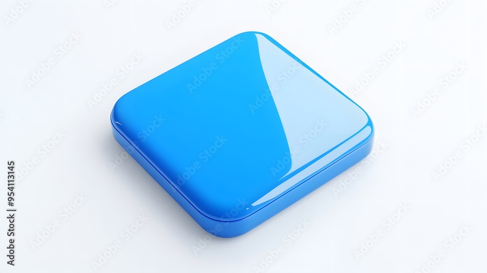 Blank Mobile application icon, button - blue square with round corners. 3d rendering, white background
Blank Mobile application icon, button - blue square with round corners. 3d rendering, white background