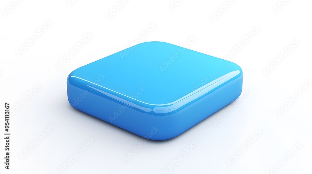 Blank Mobile application icon, button - blue square with round corners. 3d rendering, white background
Blank Mobile application icon, button - blue square with round corners. 3d rendering, white background