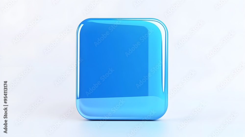 Blank Mobile application icon, button - blue square with round corners. 3d rendering, white background
Blank Mobile application icon, button - blue square with round corners. 3d rendering, white background