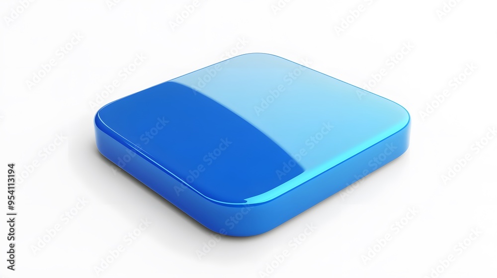 Blank Mobile application icon, button - blue square with round corners. 3d rendering, white background
Blank Mobile application icon, button - blue square with round corners. 3d rendering, white background