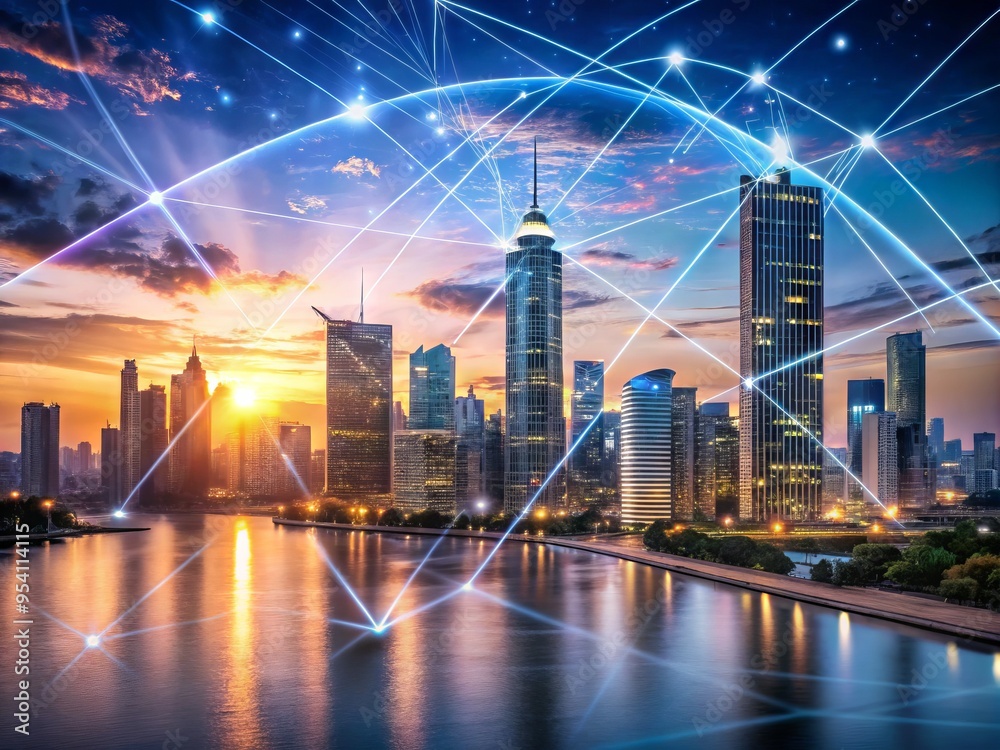 Futuristic augmented reality interface displays holographic data streams in a sleek, modern cityscape at dusk, Futuristic augmented reality interface displays holographic data streams in a sleek, modern cityscape at dusk,