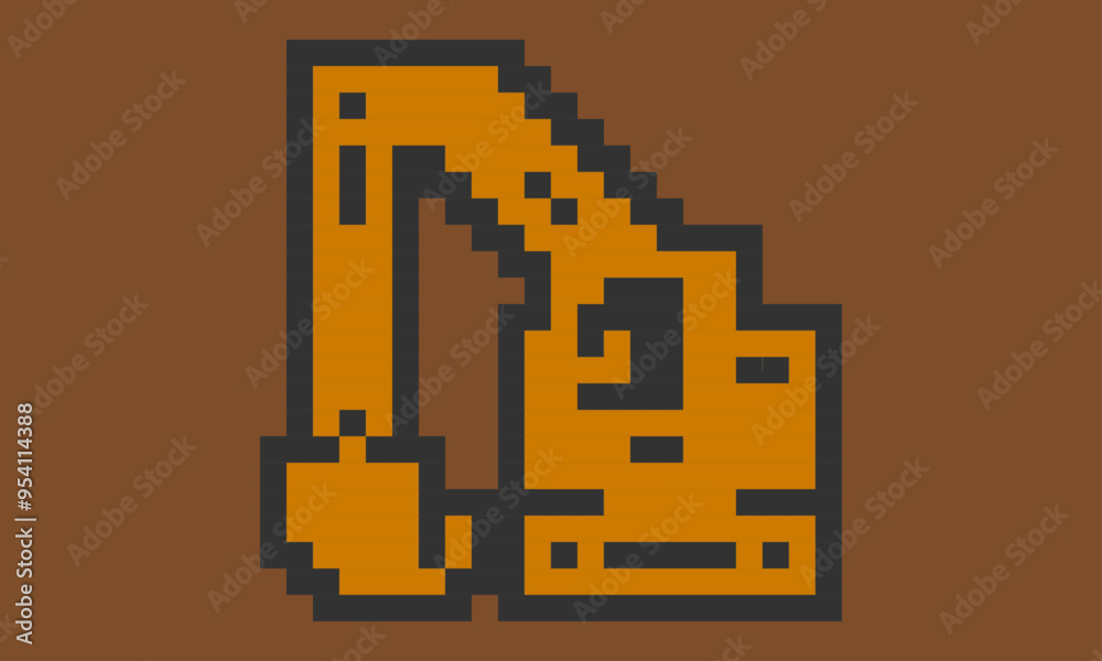 Excavator car dot illustration1 -pixel art- Excavator car dot illustration1 -pixel art-