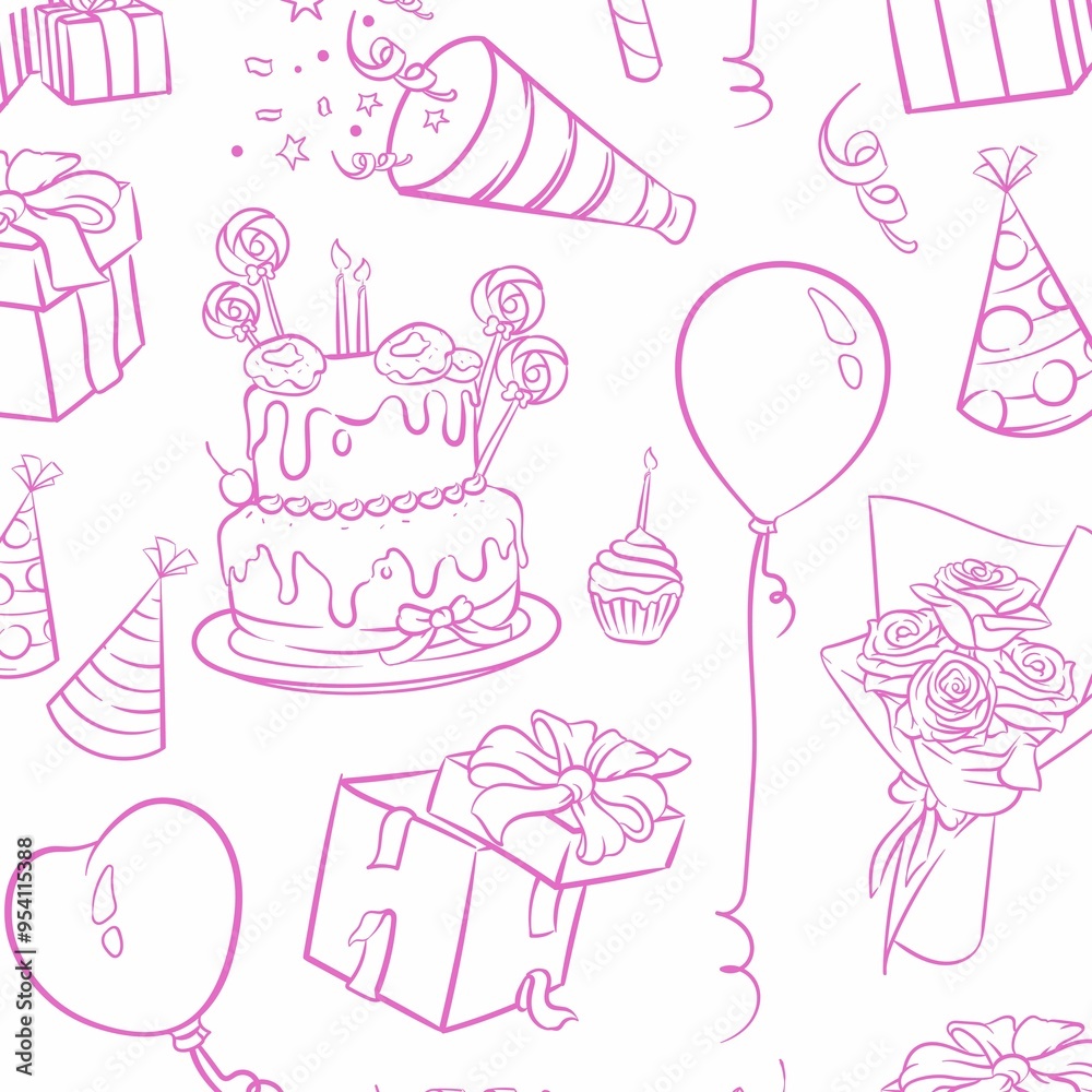 Birthday themed pattern Birthday themed pattern