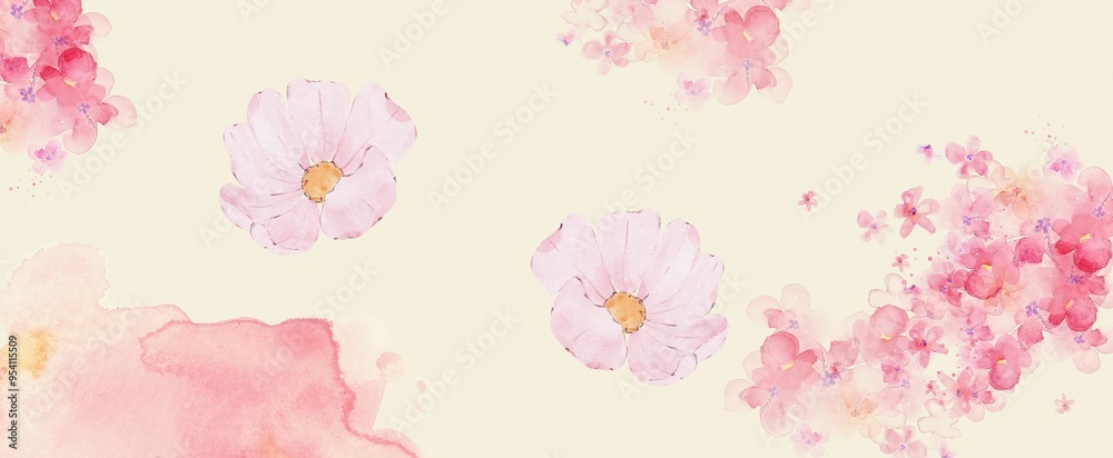watercolor background with flowers watercolor background with flowers