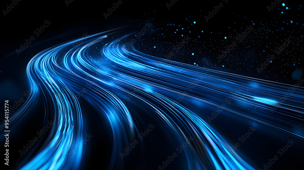 Data transfer with blue lines abstract illustration Data transfer with blue lines abstract illustration