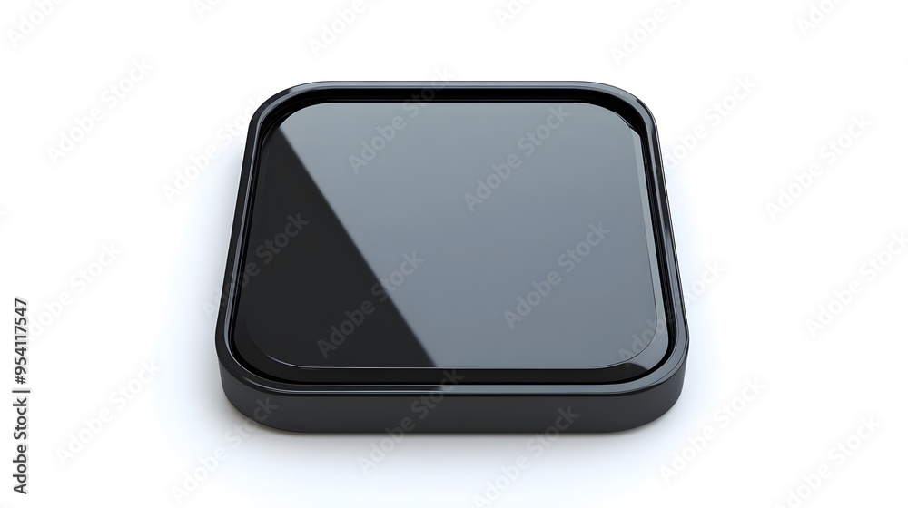 Blank Mobile application icon, button - black square with round corners. 3d rendering, white background
Blank Mobile application icon, button - black square with round corners. 3d rendering, white background