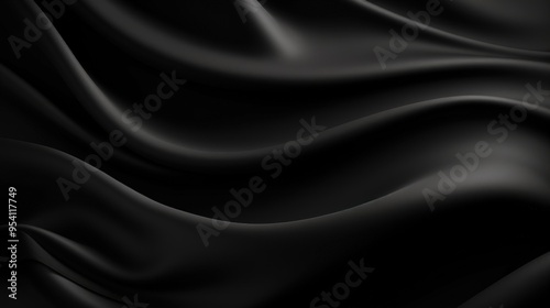 Wallpaper Mural A smooth, flowing black fabric texture creating a sense of elegance and depth. Torontodigital.ca