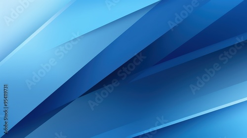 Abstract blue geometric design with layered shapes and gradients.