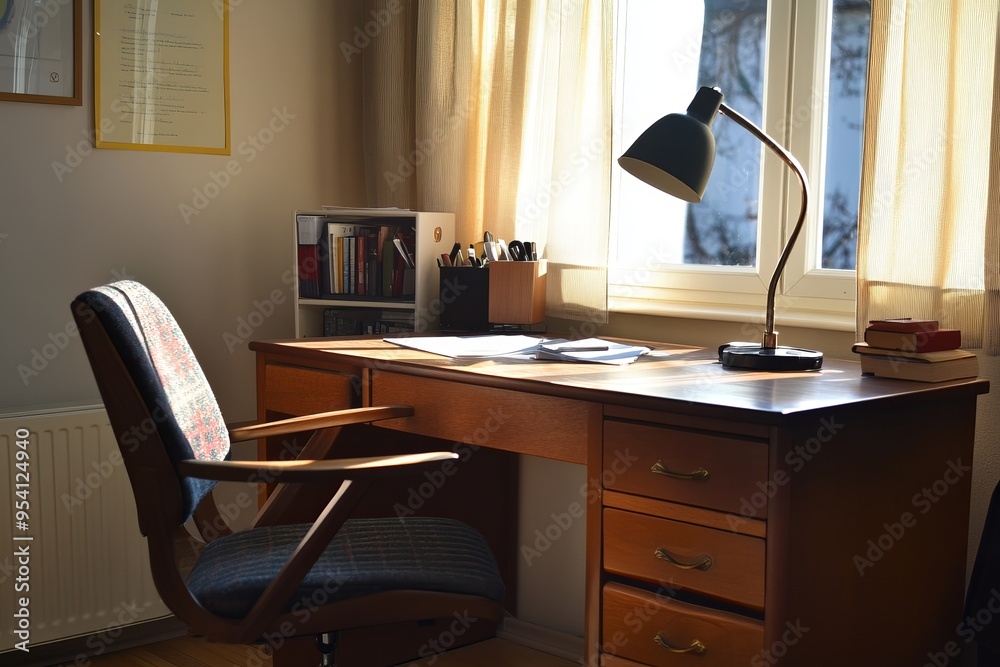 office desktop with laptop and analytics