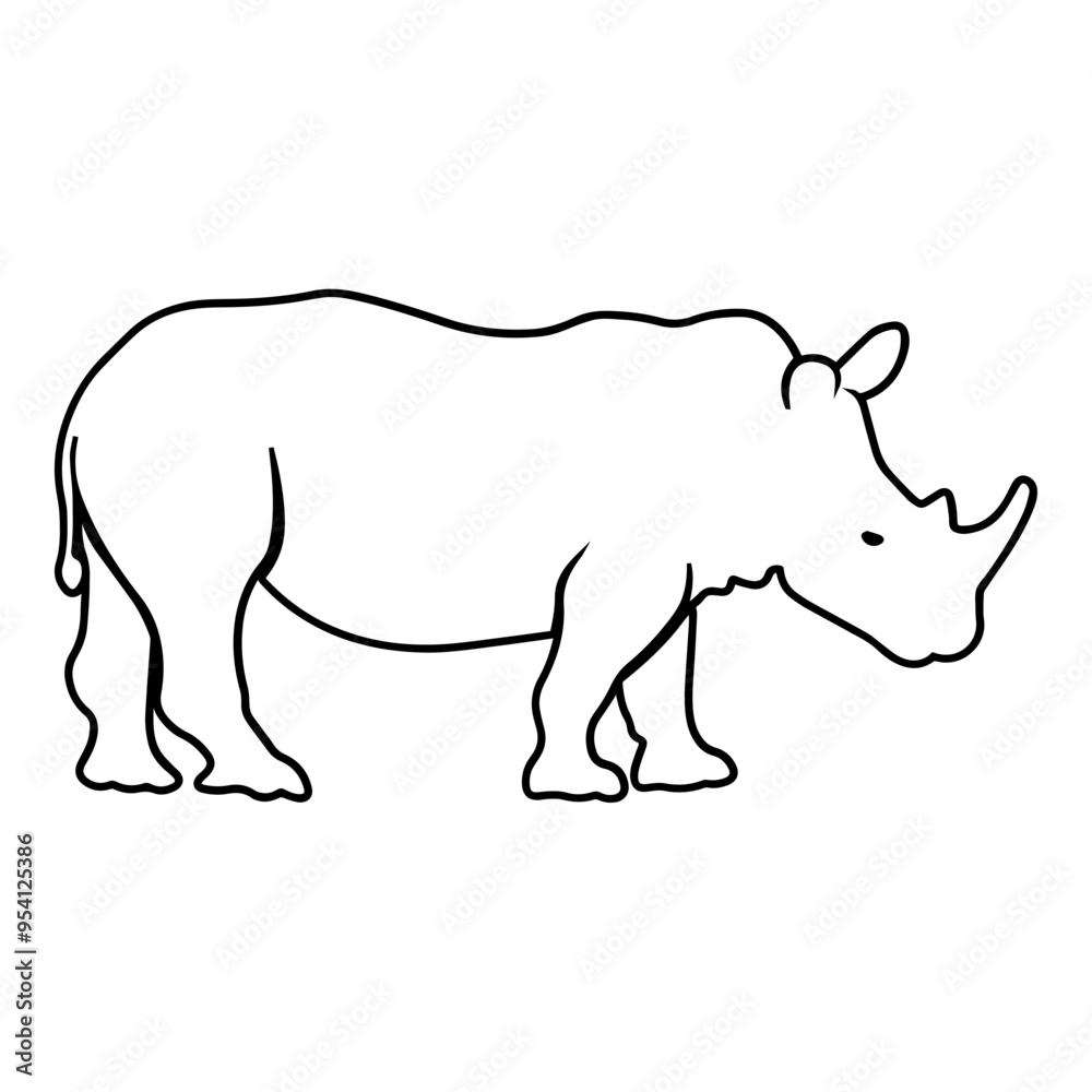 Rhino Side View Outline Rhino Side View Outline