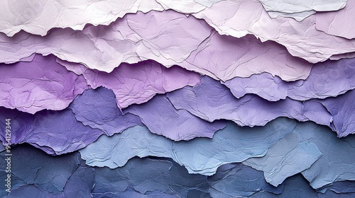 Wallpaper Mural   A zoomed-in image of an artwork created from violet and azure sheets of paper, covered by white paper on top Torontodigital.ca