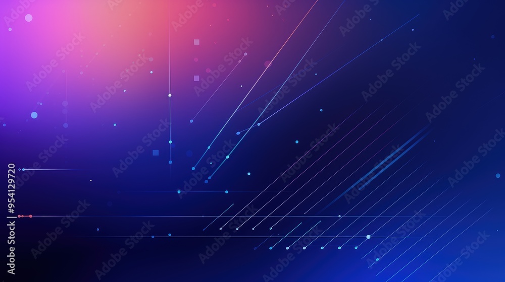 Fototapeta premium Abstract digital background with colorful gradients and geometric lines.