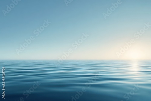 Wallpaper Mural Calm Ocean Surface with Sun Reflecting on the Water Torontodigital.ca