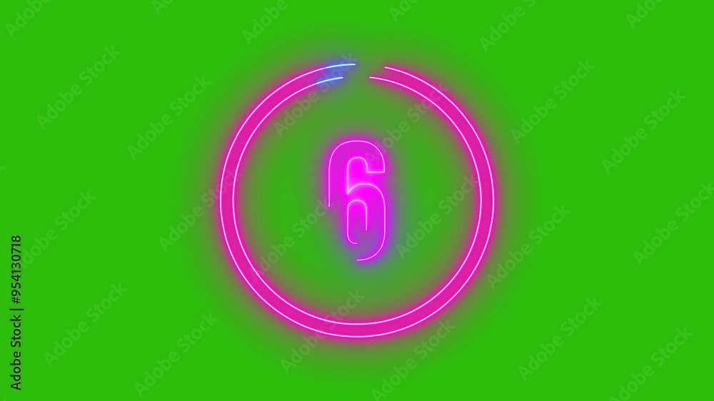 10 countdown timer animation with circle neon effect on green screen 10 countdown timer animation with circle neon effect on green screen