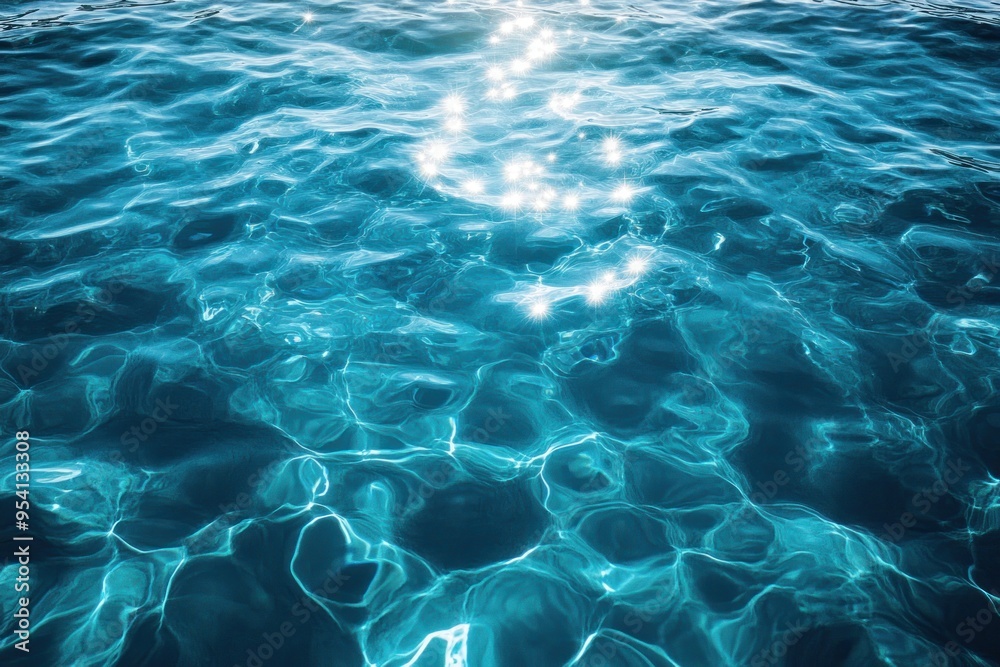 Blue Water Surface with Sun Glare Blue Water Surface with Sun Glare