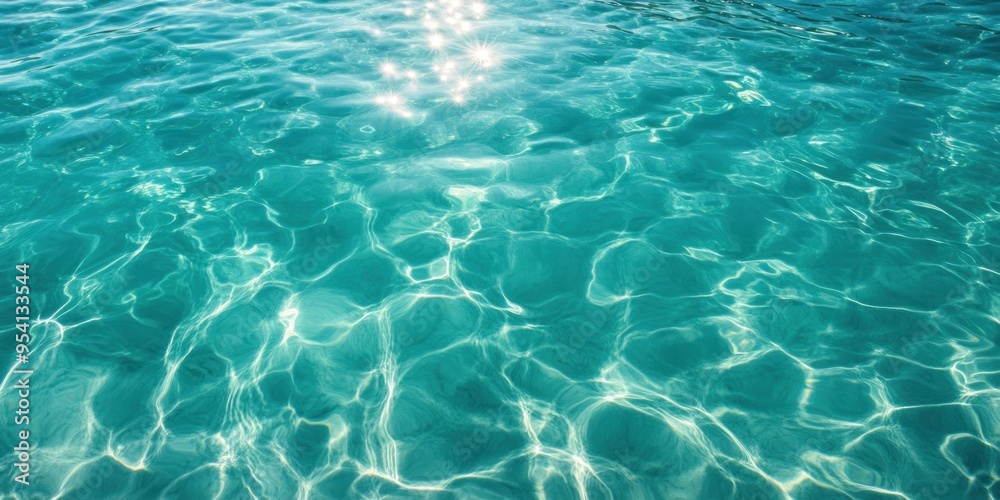 Sparkling Turquoise Water with Ripples and Sun Glare Sparkling Turquoise Water with Ripples and Sun Glare