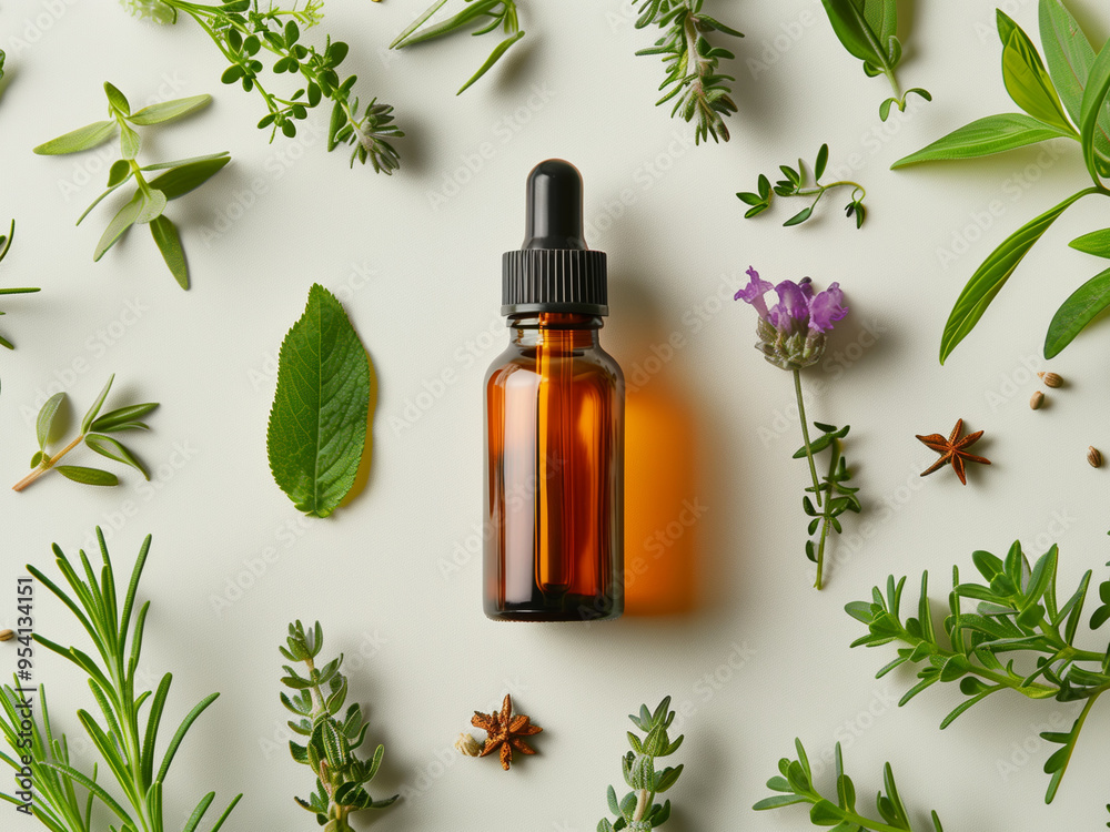 A Bottle Of Essential Oil Surrounded By Herbs - herbs, plants, bottle, dropper, essential oil, natural, aromatherapy, wellness, flowers, green leaves, nature, organic, fresh, botanical A Bottle Of Essential Oil Surrounded By Herbs - herbs, plants, bottle, dropper, essential oil, natural, aromatherapy, wellness, flowers, green leaves, nature, organic, fresh, botanical