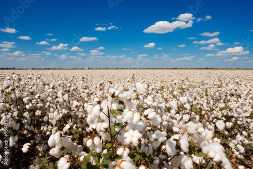 cotton field on sunset photo