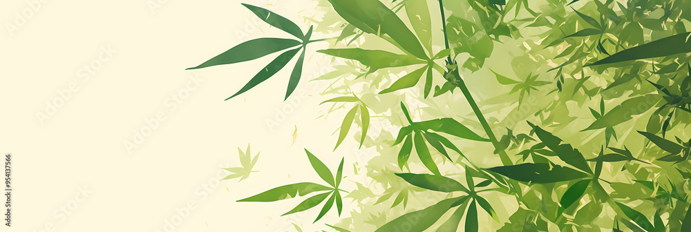 Fototapeta premium Psychedelic Anime Weed Background – Cannabis Art in Manga Style