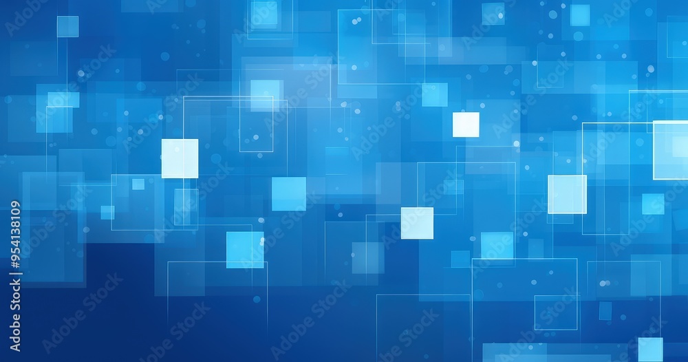 A blue abstract background with overlapping squares and light effects, ideal for digital designs.