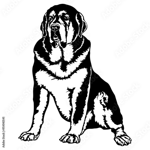 Sitting Spanish Mastiff