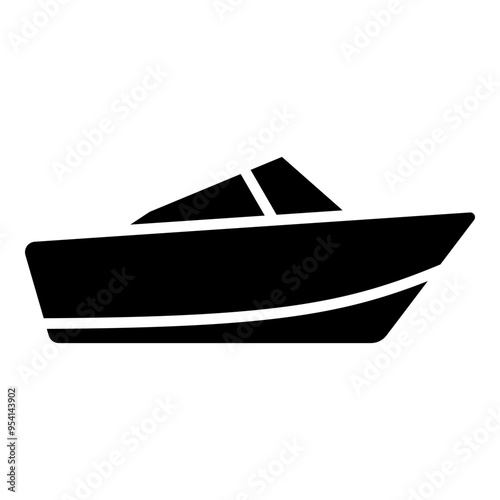Speedboat, motorboat glyph solid icon