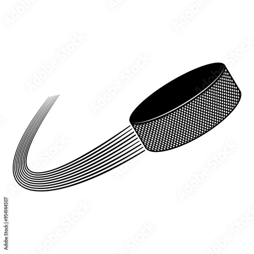 Swoosh Hockey Puck Logo