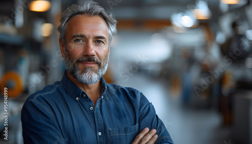 Senior White Male in Car Factory Office | Professional Portrait of Automotive Industry Leadership