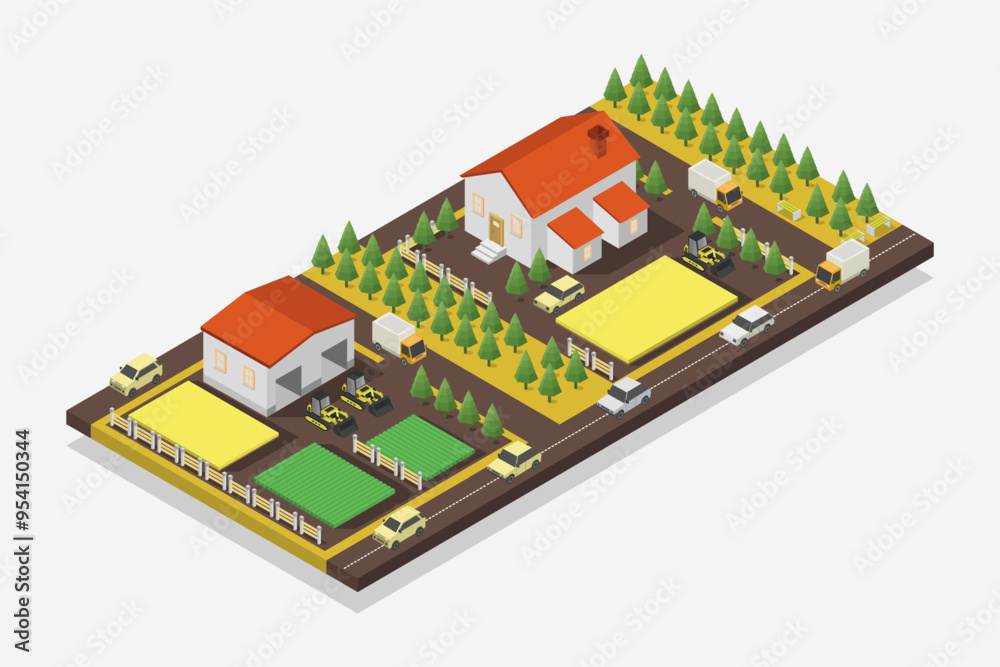 Farm house isometric Farm house isometric