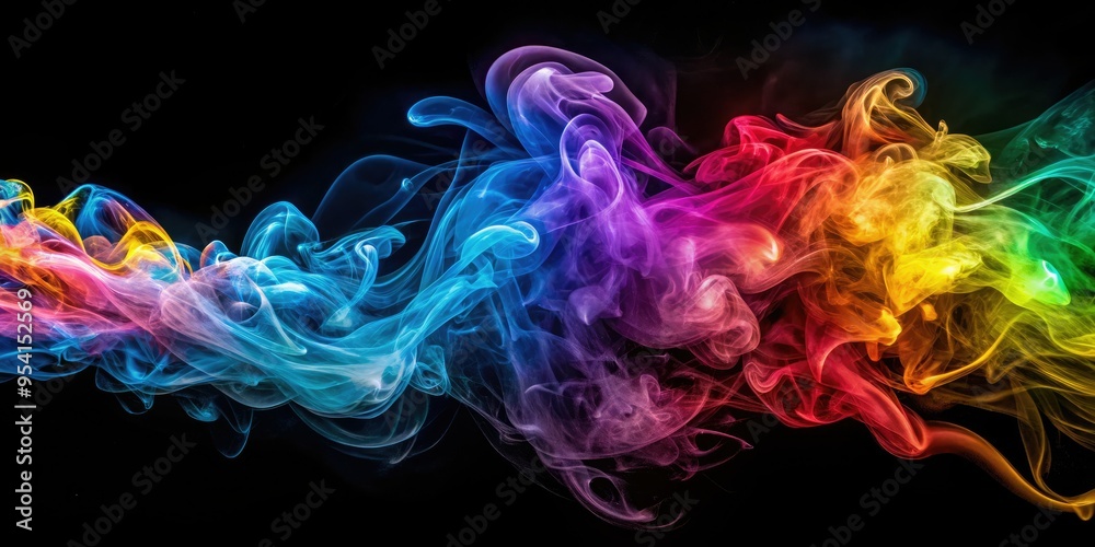 Smoke tendrils weaving in blackness, intricate, complex, abstract, psychedelic, vibrant, bold, dreamy, and surreal Smoke tendrils weaving in blackness, intricate, complex, abstract, psychedelic, vibrant, bold, dreamy, and surreal
