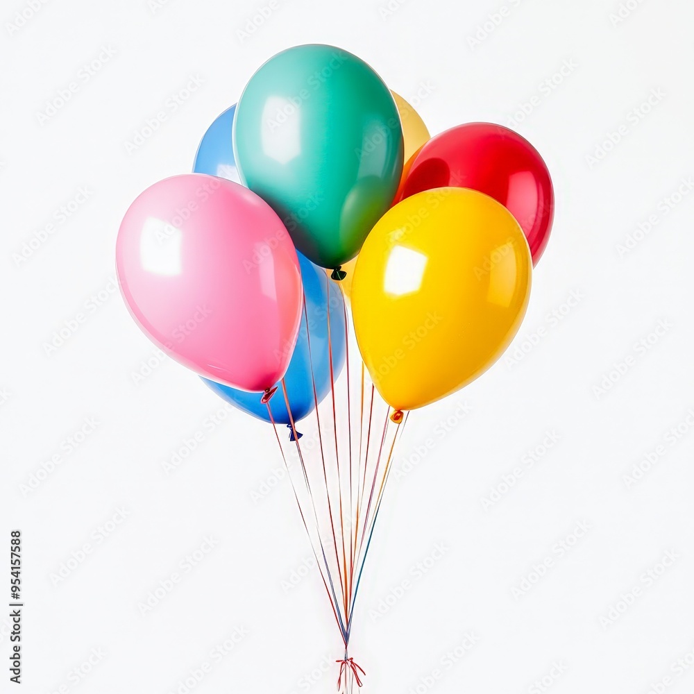 A bunch of colorful balloons are tied together A bunch of colorful balloons are tied together