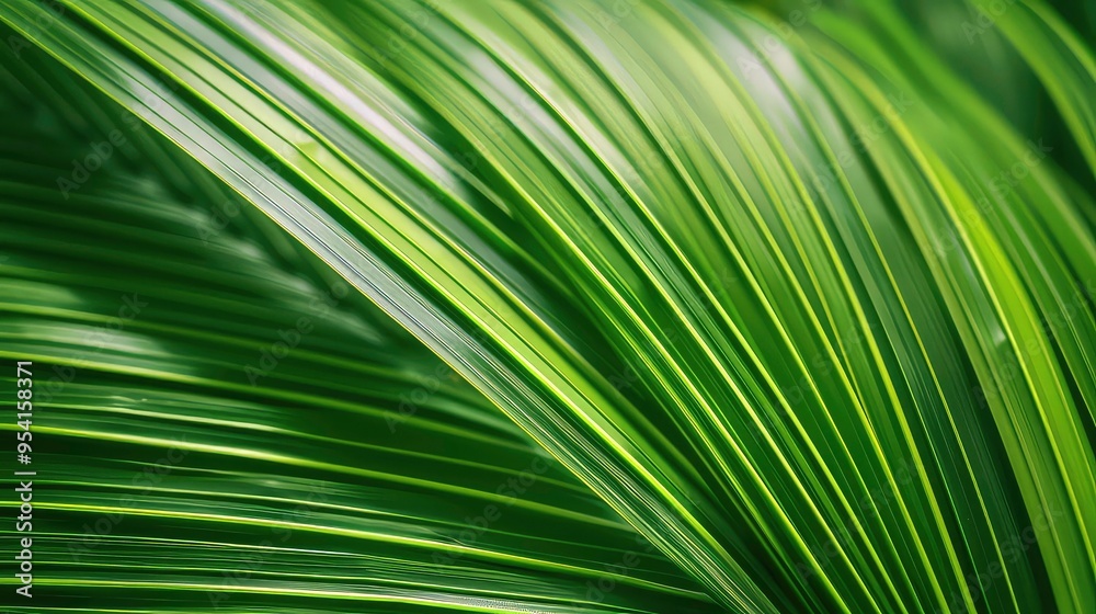 Green palm leaves with light streaks create a beautiful natural pattern. Green palm leaves with light streaks create a beautiful natural pattern.