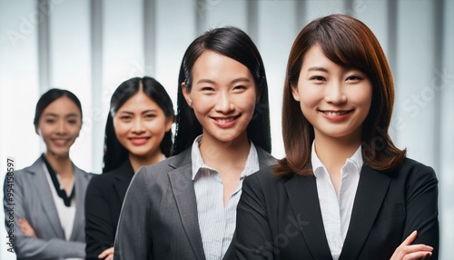 Work team composed of Asian women