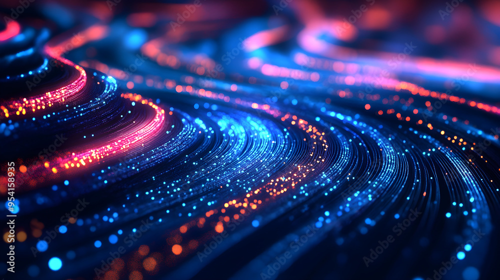 Data flow neon abstract waveform journey Data flow neon abstract waveform journey