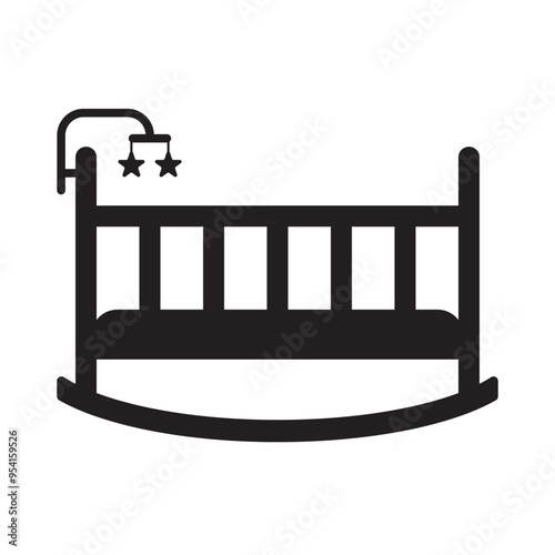 baby crib icon design vector