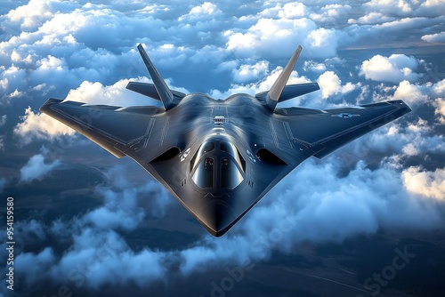 Air Force Stealth Technology, Radar Systems, and Electronic Warfare illustrated with jets using advanced stealth to evade radar and electronic countermeasures photo